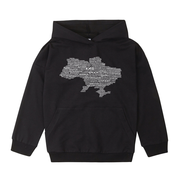 Худі Garnamama Ukraine Hoodie 2-х нитка 134 Чорний (917734.12735924) - Pampik