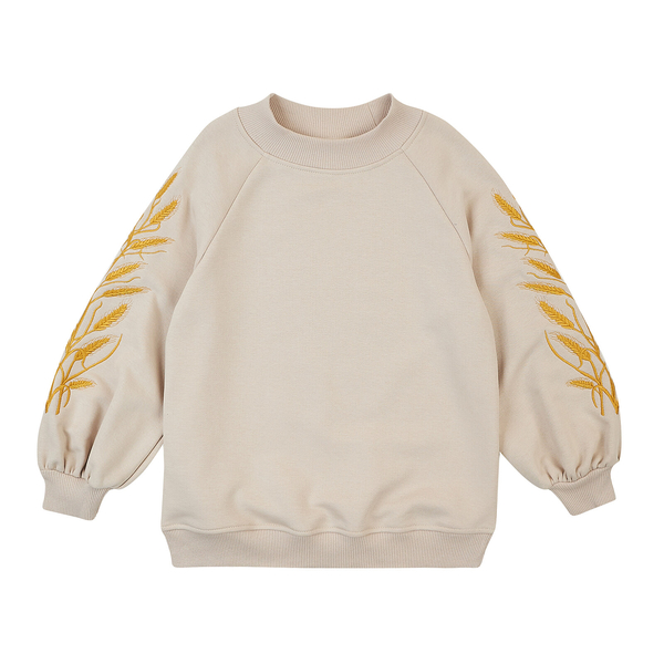 Світшот Garnamama Sweatshirt girl вишивка 146 Бежевый (972781.1330672) - Pampik