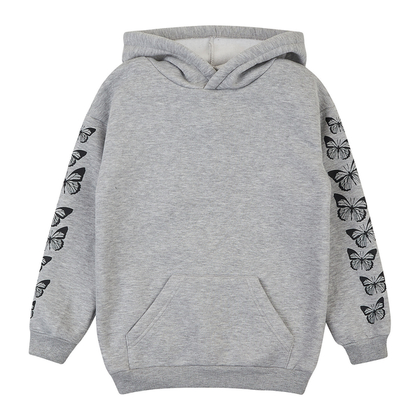 Худі на флісі Garnamama Hoodie soft Butterflies 140 Серый (973291.1331263) - Pampik