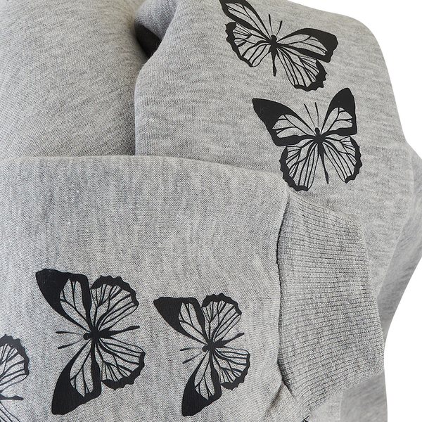 Худі на флісі Garnamama Hoodie soft Butterflies 140 Серый (973291.1331263) - Pampik - 7