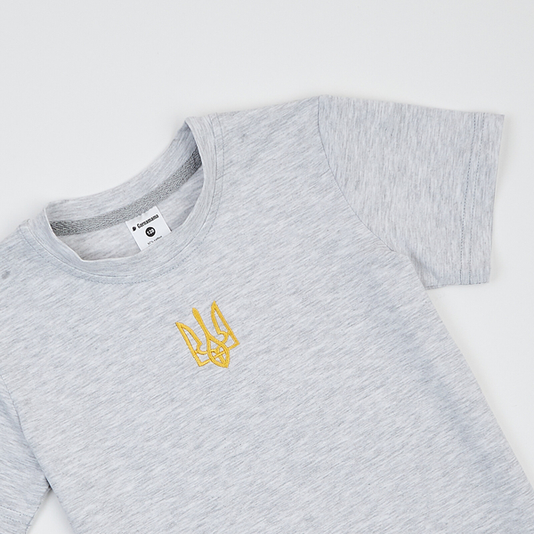 Футболка Garnamama Ukraine t-shirt teenagers вишивка 146-152 Сірий (992595.1266107) - Pampik - 3