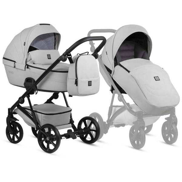 Универсальная коляска 2 в 1 Tutis Viva 5+ Essential Leather Cloud (1452085) - Pampik