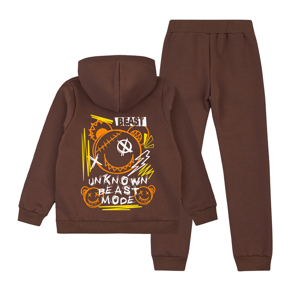 Спортивний костюм на флісі Garnamama Спортивний костюм Graffiti на блискавці 158 Коричневий (1041917.1407396) - Pampik - 2