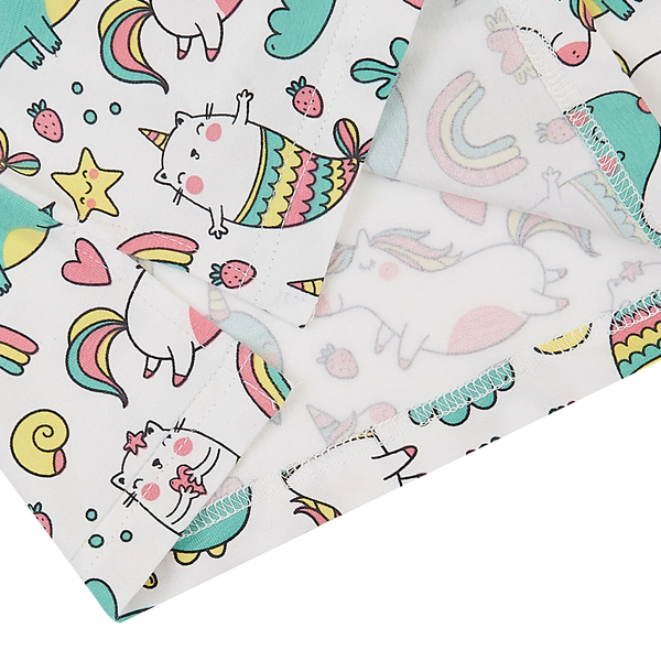 Футболка Garnamama Unicorn t-shirt oversize+ кишення гумка 146-152 Білий Зелений (1001929.1353412) - Pampik - 4