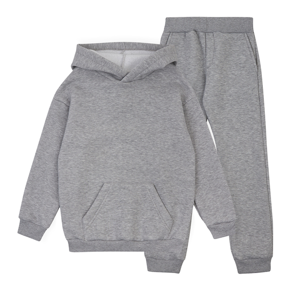 Спортивний костюм на флісі Garnamama Basic Hoodie soft 134 Сірий (1032661.1397591) - Pampik