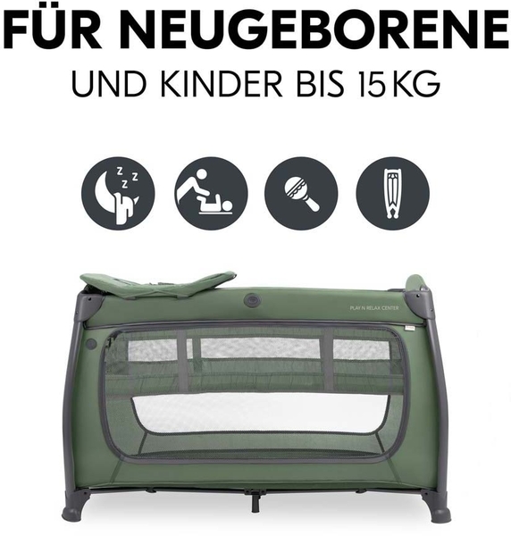 Дитяче ліжечко-манеж Hauck Play N Relax Dark Green (60015-3) - Pampik - 3
