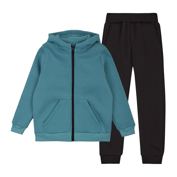 Спортивний костюм на флісі Garnamama Sweatsuit Jacket +Pants soft children 128 Голубой Черный (1040128.13154710) - Pampik