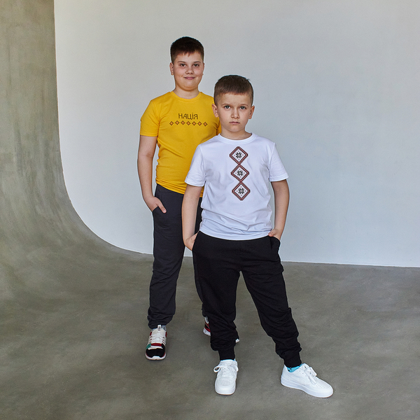 Футболка Garnamama Ukraine t-shirt Вишиванка 2025 146-152 Жовтий (1051269.14177520) - Pampik - 2
