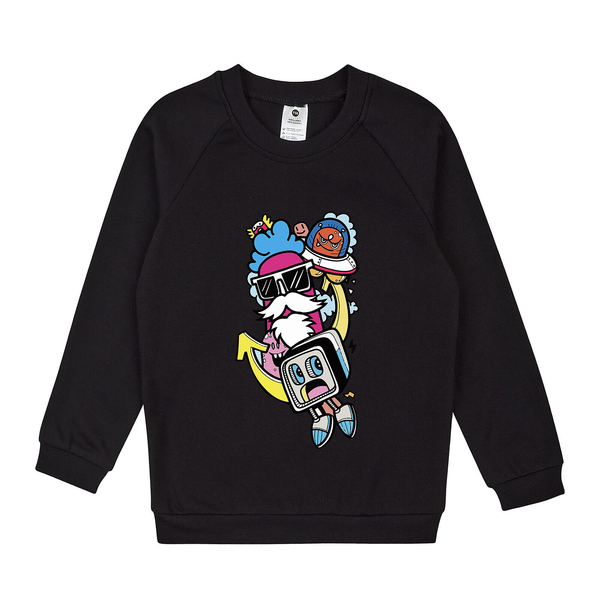 Реглан Garnamama Sweatshirt Graffiti 128 Чорний (976173.1333323) - Pampik