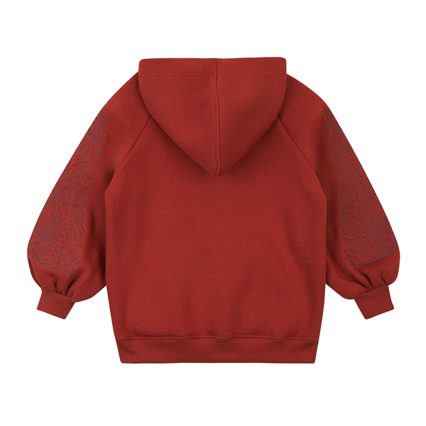 Худі на флісі Garnamama Hoodie girl вишивка 134 Оранжевый (957315.1310205) - Pampik - 6