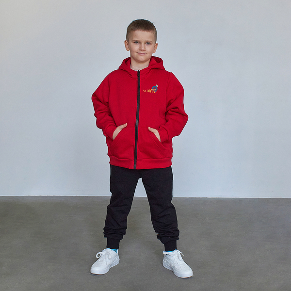 Спортивна кофта Garnamama Basic Jacket+наклейка графити 140 Червоний (1052290.1416174) - Pampik - 2