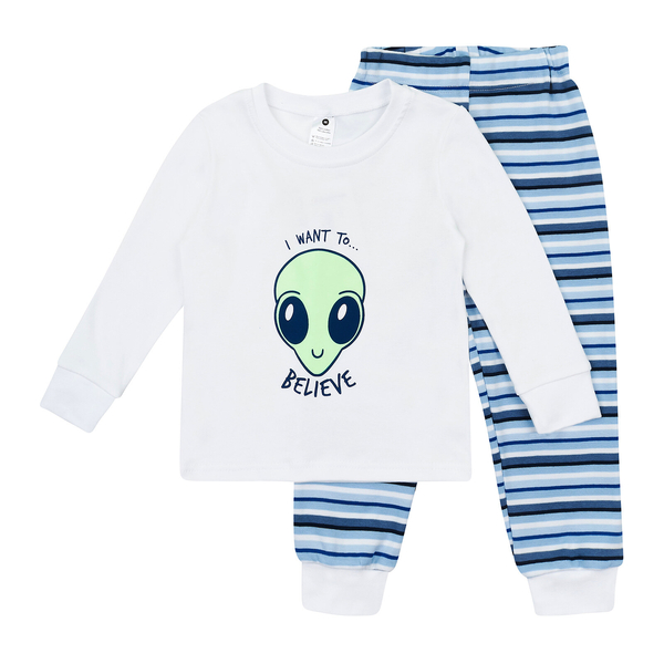 Піжама, що світиться Garnamama Neon PG 86 Білий Блакитний (784516.5084139) - Pampik