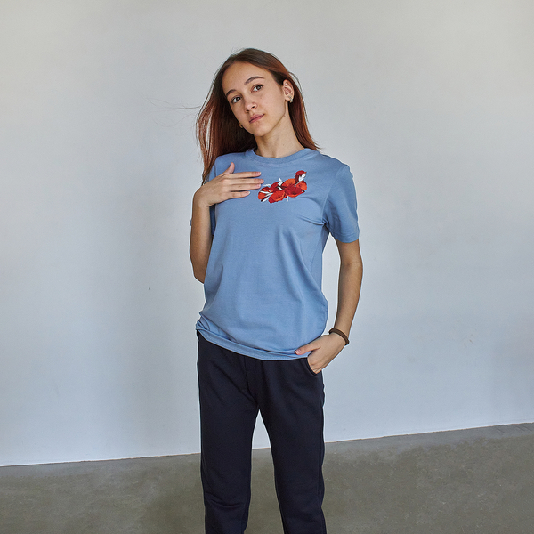 Футболка Garnamama Ukraine t-shirt Вишиванка 2025 158-164 Голубой (1051291.14177523) - Pampik - 2