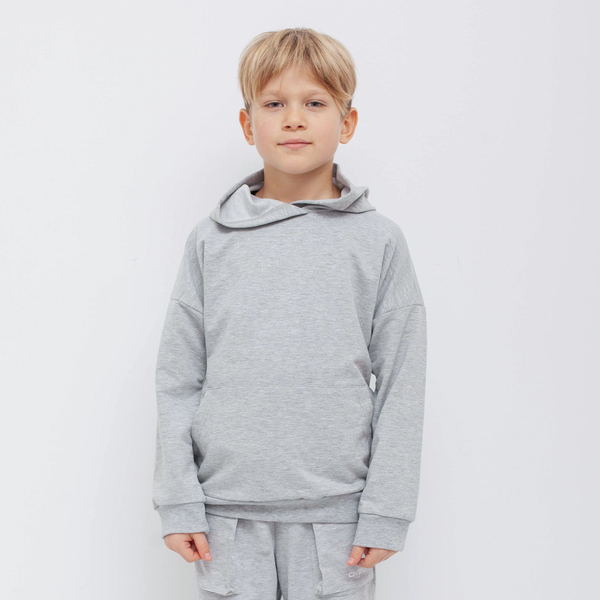 Худі Garnamama Basic Hoodie 2-х нитка 122 Серый (914232.1140883) - Pampik - 7