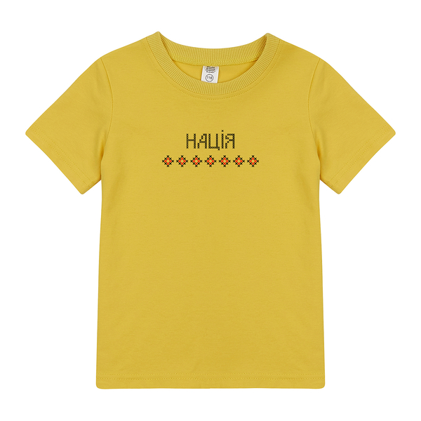 Футболка Garnamama Ukraine t-shirt Вишиванка 2025 146-152 Жовтий (1051269.14177520) - Pampik - 3