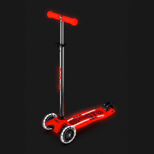 Самокат Micro Maxi Deluxe Glow LED Plus Червона аура (MMD379) - Pampik - 6