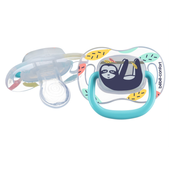 Пустушка силіконова реверсивна Bebe Confort Lazy Sloth, симетрична, 6-36 мес., 2 шт. (3104202090) - Pampik