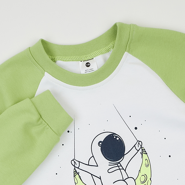 Лонгслів Garnamama Neon LS 140 Белый Зеленый (978360.1333663) - Pampik - 4