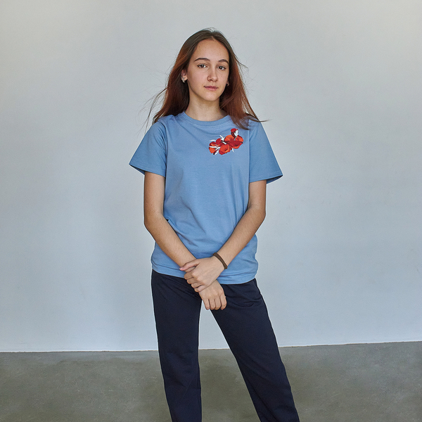 Футболка Garnamama Ukraine t-shirt Вишиванка 2025 158-164 Голубой (1051291.14177523) - Pampik