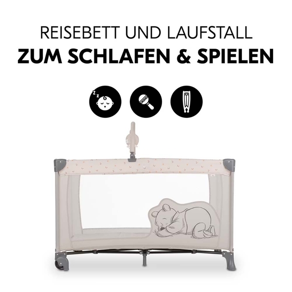 Дитяче ліжечко-манеж Hauck Dream N Play Go Pooh Rainbow Beige (60889-0) - Pampik - 3