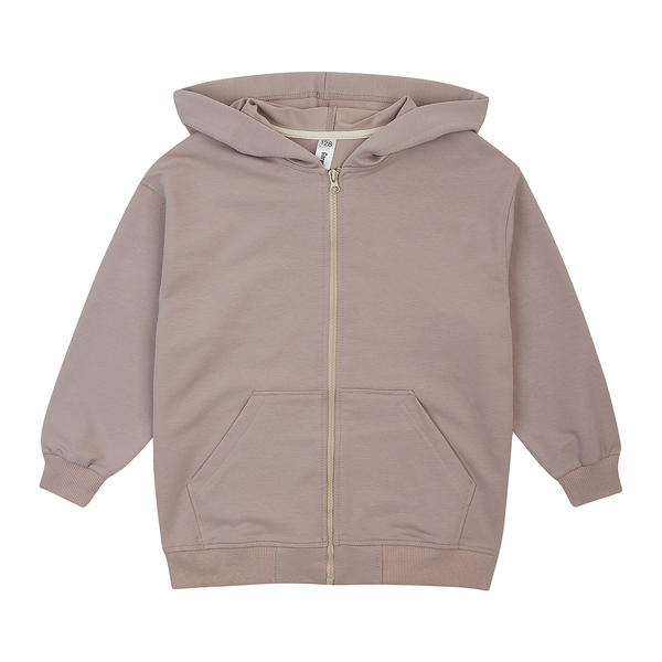 Спортивна кофта Garnamama худа велика на блискавці 122-128 Бежевий (1049347.1416193) - Pampik