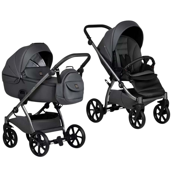 Универсальная коляска 2 в 1 Tutis UNO 5+ Leather collection Licorice - Pampik