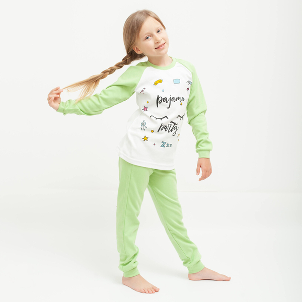 Піжама, що світиться Garnamama Neon PG 110 Білий Зелений (961907.5084172) - Pampik - 7