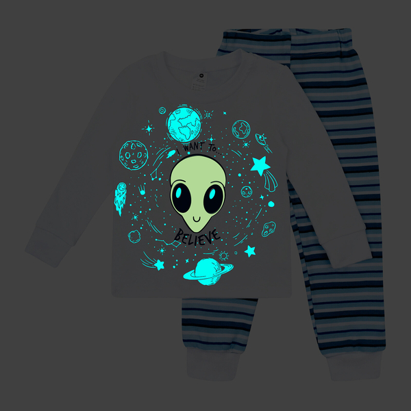 Піжама, що світиться Garnamama Neon PG 86 Білий Блакитний (784516.5084139) - Pampik - 5