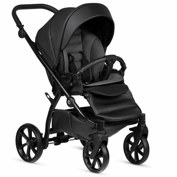 Универсальная коляска 2 в 1 Tutis UNO 5+ Leather collection Jet Black - Pampik - 5