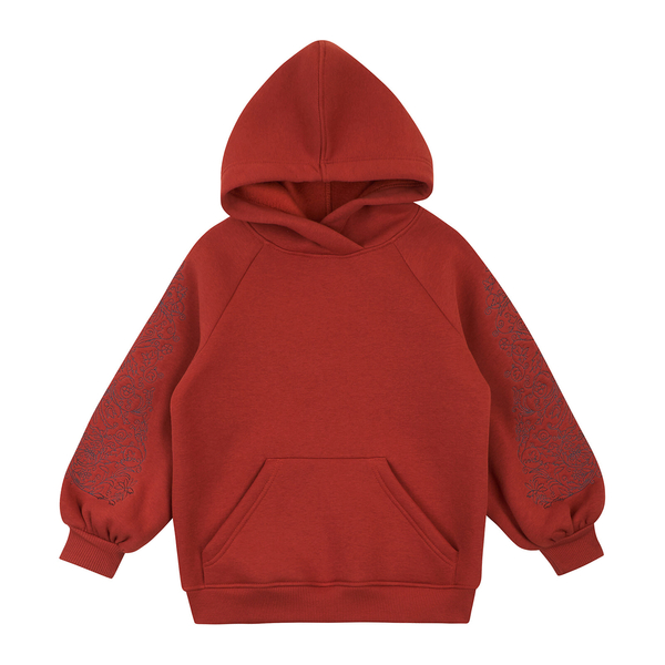 Худі на флісі Garnamama Hoodie girl вишивка 134 Оранжевый (957315.1310205) - Pampik - 7