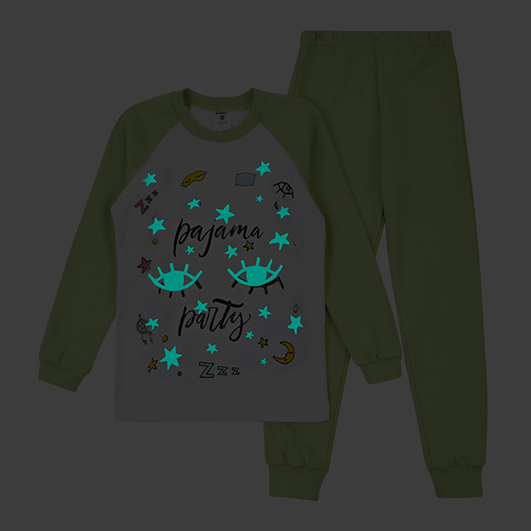 Піжама, що світиться Garnamama Neon PG 158 Белый Зеленый (961915.5084172) - Pampik - 2