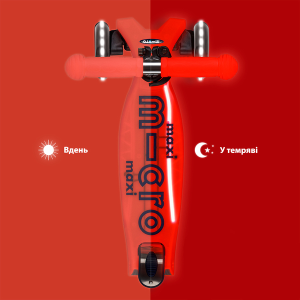 Самокат Micro Maxi Deluxe Glow LED Plus Червона аура (MMD379) - Pampik - 7