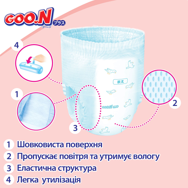 Трусики-підгузки Goo.N Plus M (6-12 кг), 52 шт. - Pampik - 8