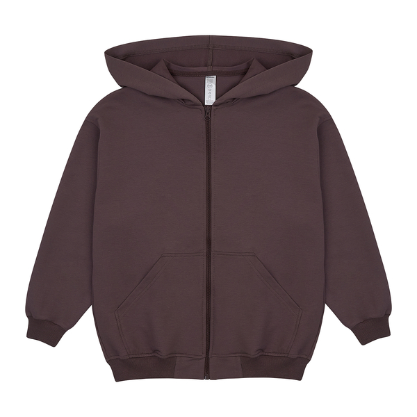 Спортивна кофта Garnamama худа велика на блискавці 122-128 Коричневий (1049367.1416195) - Pampik