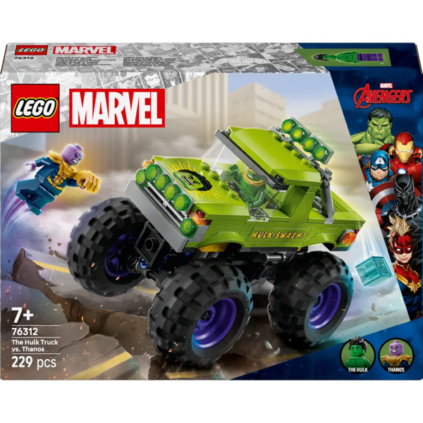 Конструктор LEGO Marvel Super Heroes Вантажівка Халка проти Таноса, 229 деталей (76312) - Pampik