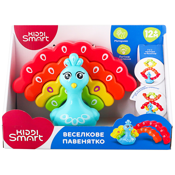 Развивающая игрушка-балансир Kiddi Smart Радужный павлинчик (4508-KS) - Pampik - 6