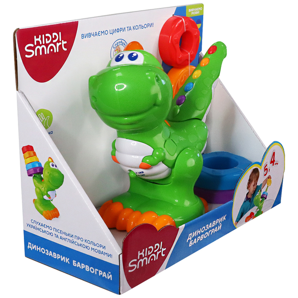 Двомовна розвиваюча іграшка Kiddi Smart Динозаврик Квіткограй, укр/англ (4279T-KS) - Pampik - 10