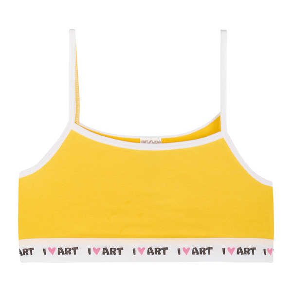 Ліф Garnamama I LOVE ART Crop Tops 122-128 Жовтий (798735.1145373) - Pampik