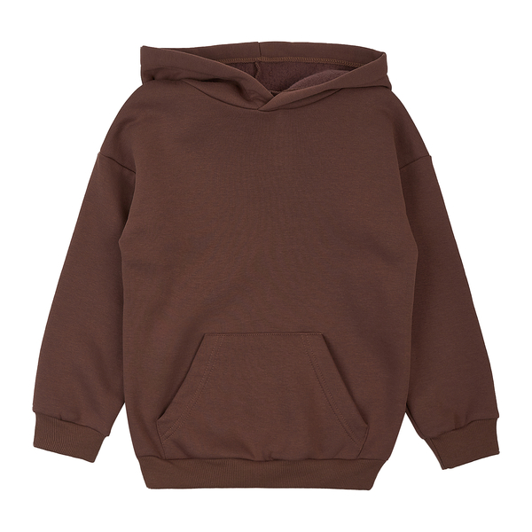 Худі на флісі Garnamama Basic Hoodie soft 128 Коричневый (1034928.1235338) - Pampik