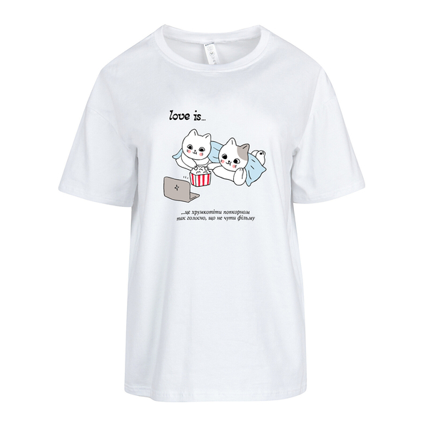 Футболка Garnamama Basic t-shirt жін Love is L Белый (1035455.14005312) - Pampik