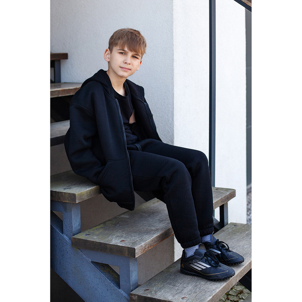 Спортивна кофта Garnamama Oversize sport zip на блискавці з капюшоном 122-128 Чорний (1043362.1408201) - Pampik