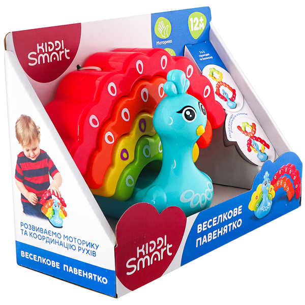 Развивающая игрушка-балансир Kiddi Smart Радужный павлинчик (4508-KS) - Pampik - 8