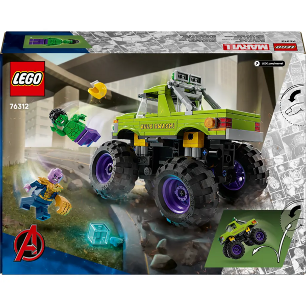 Конструктор LEGO Marvel Super Heroes Вантажівка Халка проти Таноса, 229 деталей (76312) - Pampik - 2