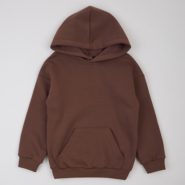 Худі на флісі Garnamama Basic Hoodie soft 134 Коричневый (1034929.1235338) - Pampik - 5