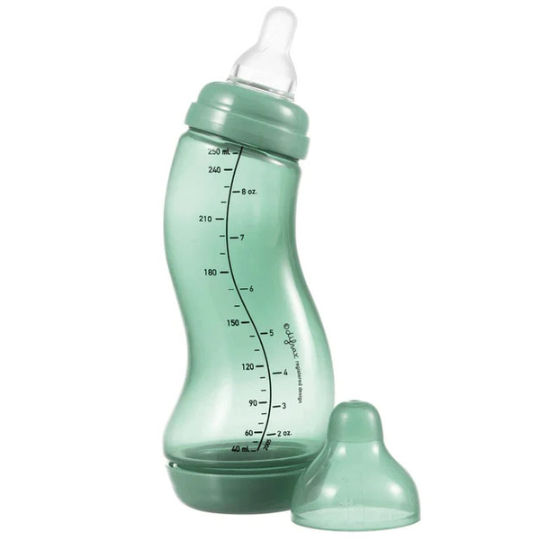 Антиколиковая бутылочка Difrax S-bottle Natural Trend, с силиконовой соской, 250 мл, Sage (706T Sage) - Pampik