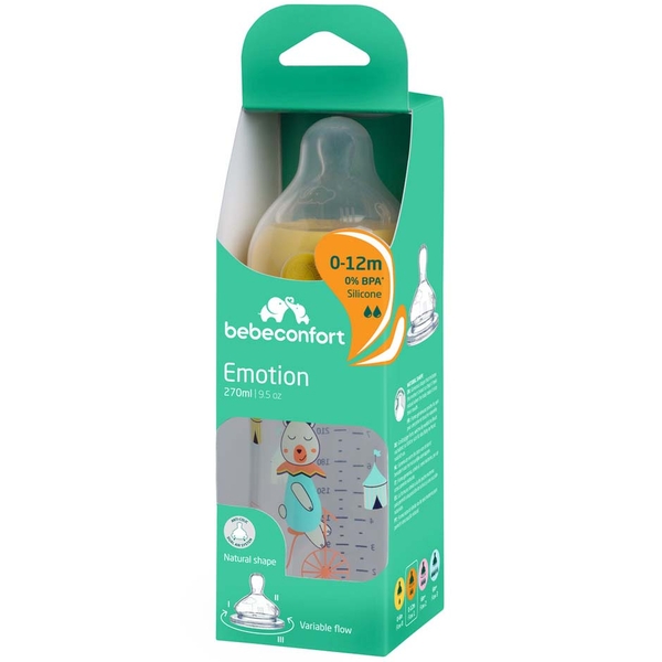 Бутылочка для кормления Bebe Confort EMO PP, 270 мл, 0-12 мес, белый (3102201970) - Pampik - 3