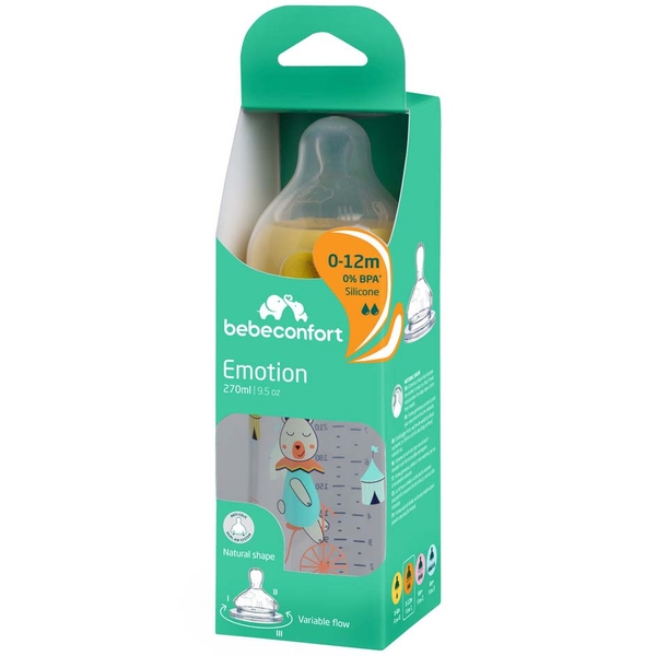 Бутылочка для кормления Bebe Confort Emotion, 270 мл, 0-12 мес, желтый (3102201980) - Pampik - 3
