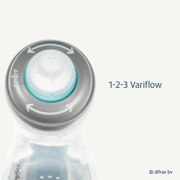Антиколиковая бутылочка с силиконовой соской Difrax Variflow 1-2-3, 250 мл, Natural (712) - Pampik - 2