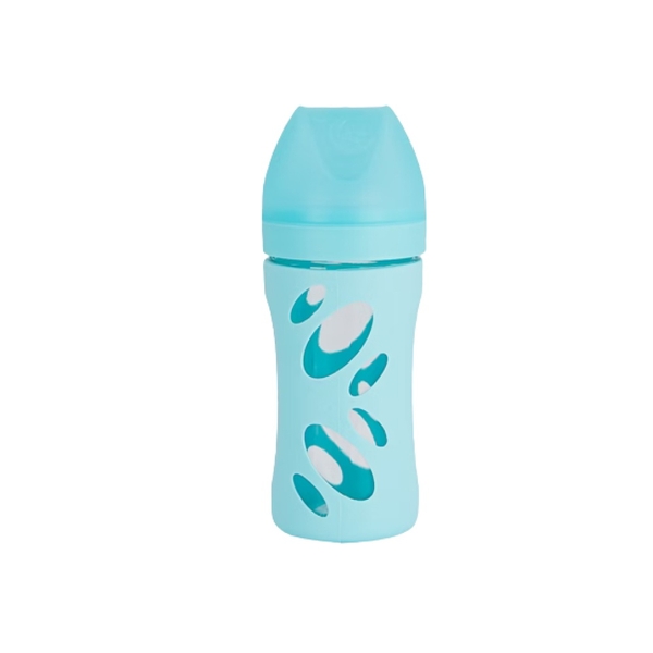 Скляна антиколікова пляшечка із силіконовою соскою Twistshake Pastel Blue, 260 мл (78583) - Pampik - 2