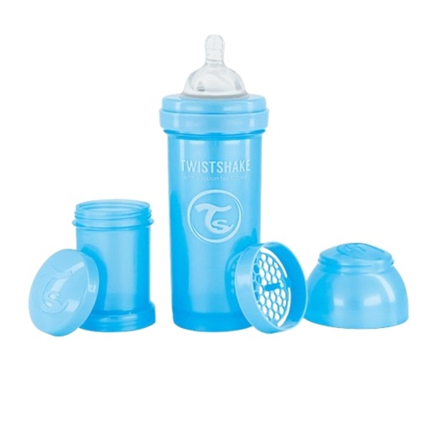 Антиколікова пляшечка із силіконовою соскою Twistshake Pearl Blue, 260 мл (78381) - Pampik